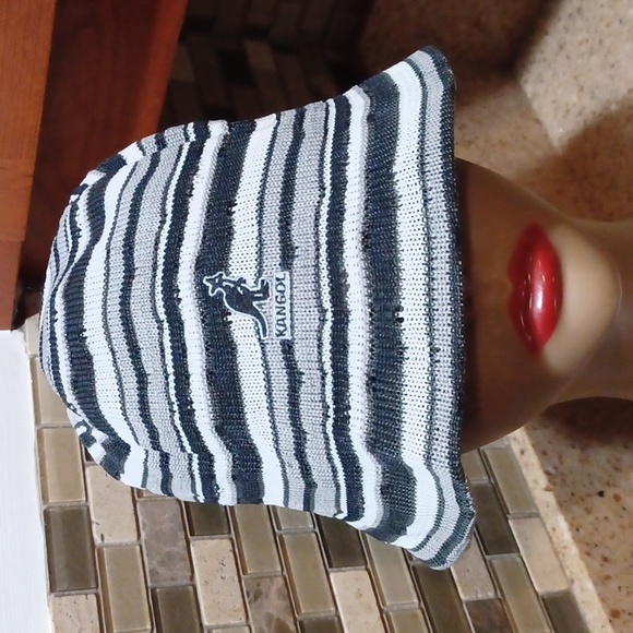 KANGOL Optical Stripe Bell Bucket Hat Sz REG - Picture 1 of 5